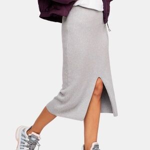 Free People Skyline Midi Skirt Grey size XS